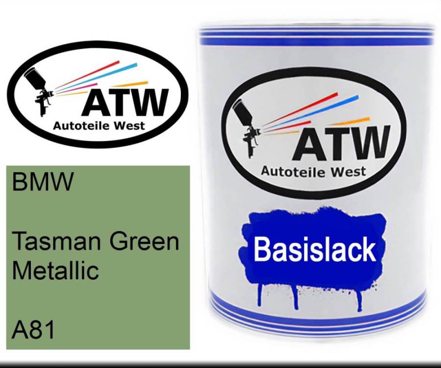 BMW, Tasman Green Metallic, A81: 1L Lackdose, von ATW Autoteile West.